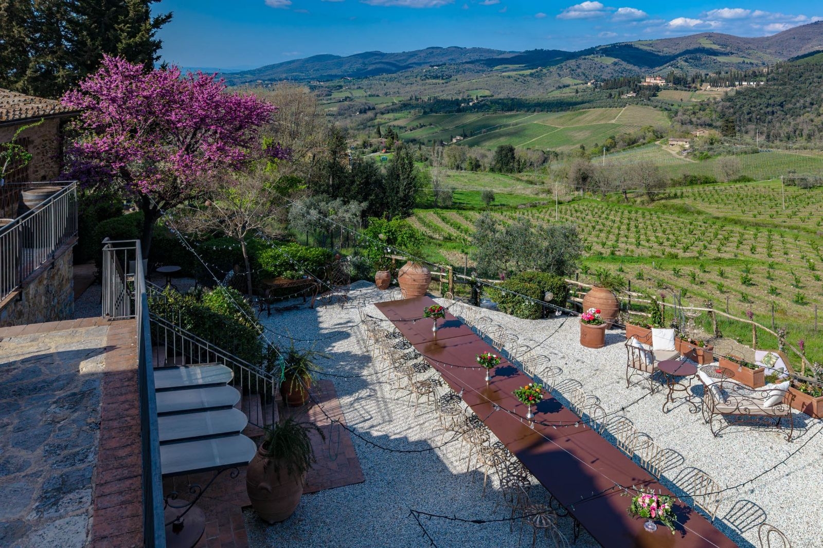 Sweeping Chianti valley views from Vignamaggio